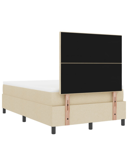 Letto a molle con materasso Crema 120 x 200 cm Tessuto