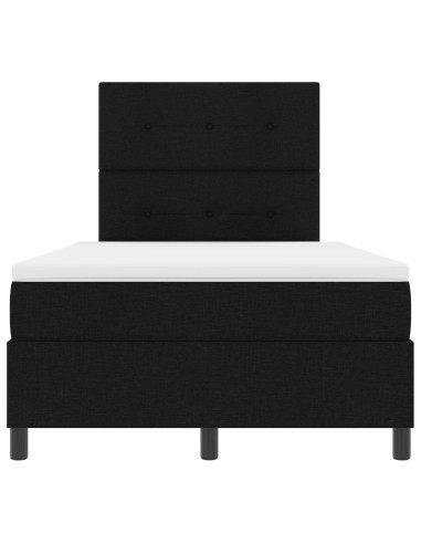 Letto a molle con materasso Nero 120 x 200 cm Tessuto