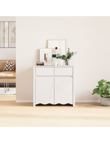 Mobile da soggiorno ""DRAMMEN"" Bianco 79x43x75,5 cm Legno massello Pino