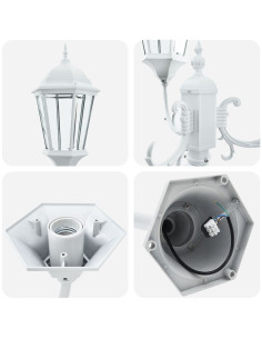 Luce da Giardino Bianco 57 x 49 x 241 cm Alluminio e vetro 2