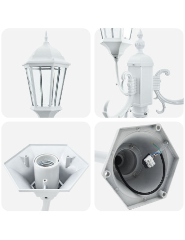 Luce da Giardino Bianco 57 x 49 x 241 cm Alluminio e vetro