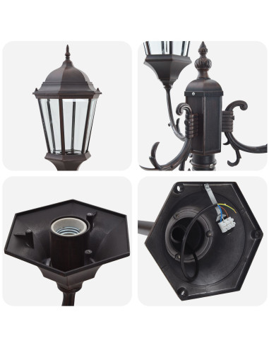 Luce da Giardino Bronzo 57 x 49 x 241 cm Alluminio e vetro