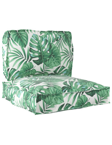 Set di Cuscini per Pallet Floreale 2 pcs Motivo Foglia Verde