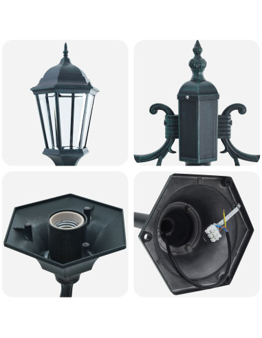 Luce da Giardino Verde vintage spazzolato 68 x 20 x 235 cm