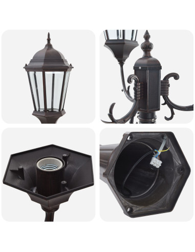 Luce da Giardino Bronzo 61 x 53 x 235 cm Alluminio e vetro