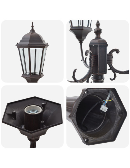 Lampione da Giardino Bronzo Metallo 61 x 53 x 235 cm