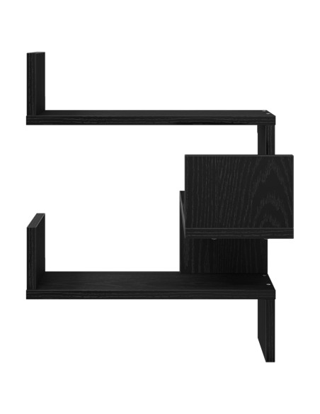 Mensola Angolare  Nera Rovere 40x40x49,5 cm in Legno Ingegnerizzato