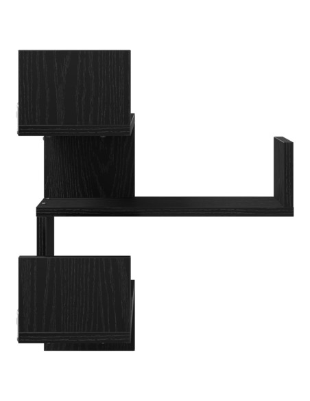 Mensola Angolare  Nera Rovere 40x40x49,5 cm in Legno Ingegnerizzato