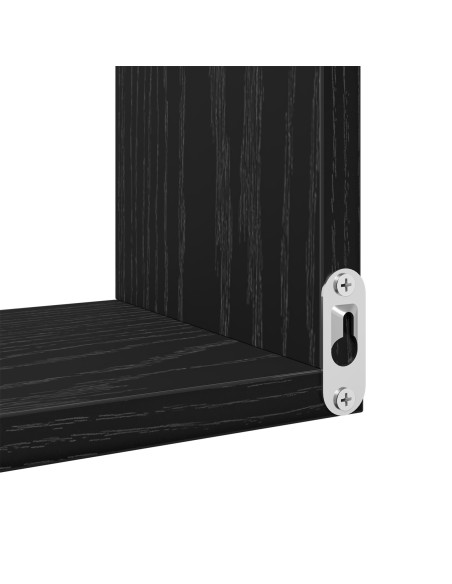 Mensola Angolare  Nera Rovere 40x40x49,5 cm in Legno Ingegnerizzato
