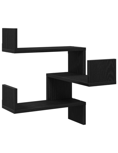 Mensola Angolare  Nera Rovere 40x40x49,5 cm in Legno Ingegnerizzato