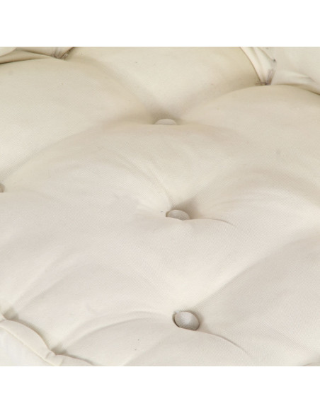 Pouf Modulare 2 Posti Convertibile in Tessuto Panna