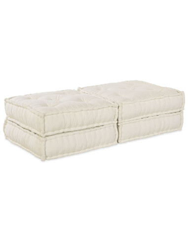 Divano modulare 2 pcs Crema 140 x 70 x 36 cm Tessuto