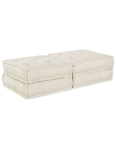 Divano modulare 2 pcs Crema 140 x 70 x 36 cm Tessuto