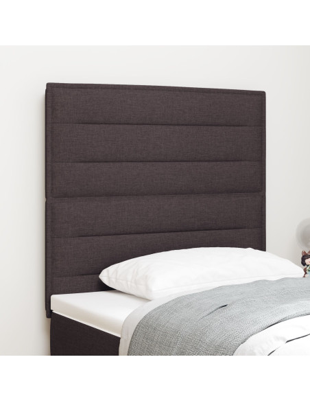 Testiera  Design Linee Marrone Scuro 100 cm Tessuto