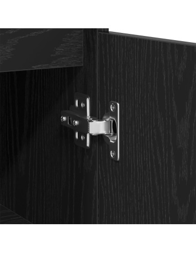 Mobiletto da Bagno con lo scaffale Rovere Nero 30 x 30 x 100 cm