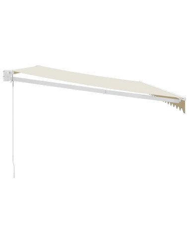 Tenda da Sole Retrattile Crema 5x3 m in Tessuto e Alluminio
