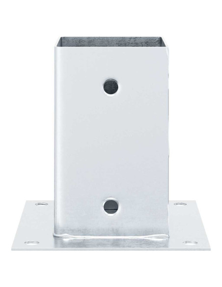 Basi per Pali Quadrate 12 pz Argento 91x91 mm Acciaio Zincato