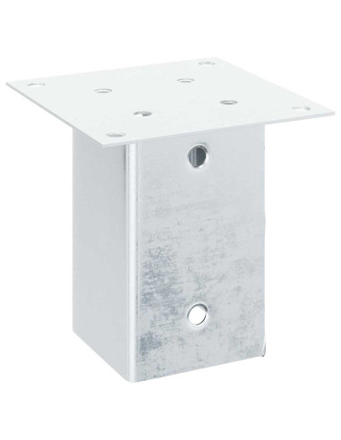 Basi per Pali Quadrate 12 pz Argento 91x91 mm Acciaio Zincato