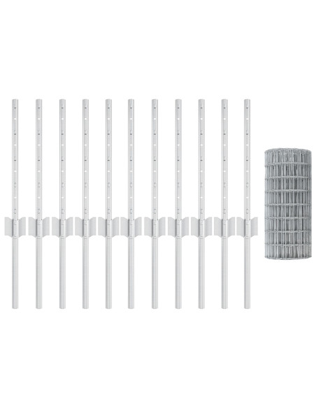 Recinzione Euro  Set di 2 Acciaio zincato 25 x 0.4 m Resistente