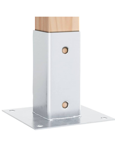 Basi per Pali Quadrate 12 pz Argento 71x71 mm Acciaio Zincato