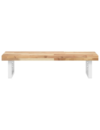 Ripiano a Parete per Lavabo in Acciaio e Massello di Acacia