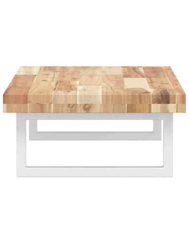 Ripiano a Parete per Lavabo in Acciaio e Massello di Acacia