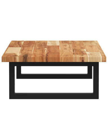 Ripiano a Parete per Lavabo in Acciaio e Massello di Acacia