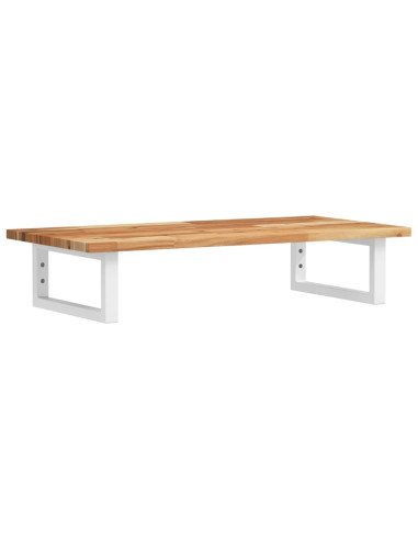 Ripiano a Parete per Lavabo in Acciaio e Massello di Acacia