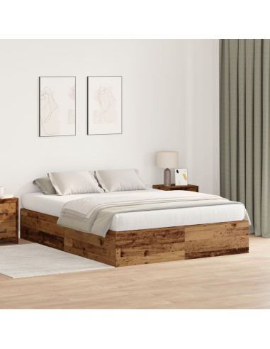 Struttura letto con contenitore Legno vecchio 140 x 200 cm