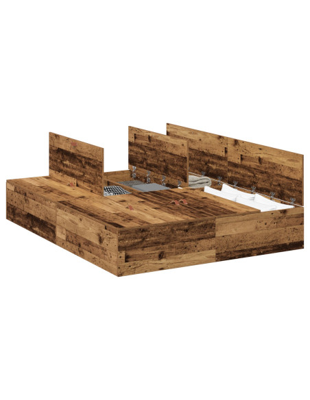 Struttura letto con contenitore in legno vecchio 140x190 cm