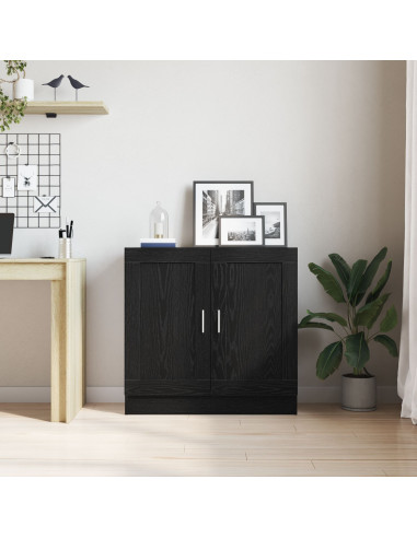 Armadio per Libri Rovere Nero 82,5 x 30,5 x 80 cm