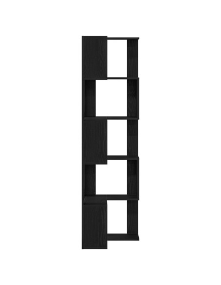 Scaffale angolare  a 5 ripiani in rovere nero 50x50x179 cm in legno ingegnerizzato