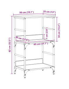 Libreria Rovere Nero 50 x 33 x 82 cm Legno multistrato