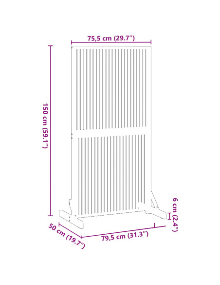 Schermo per Privacy Marrone 79.5 x 50 x 150 cm