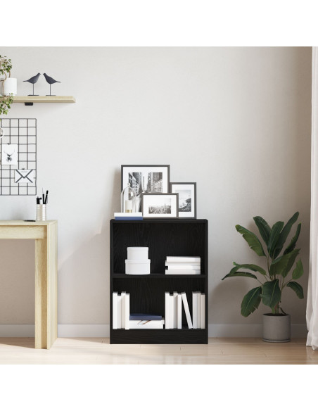 Armadio per Libri Rovere Nero 60 x 24 x 76 cm Legno multistrato
