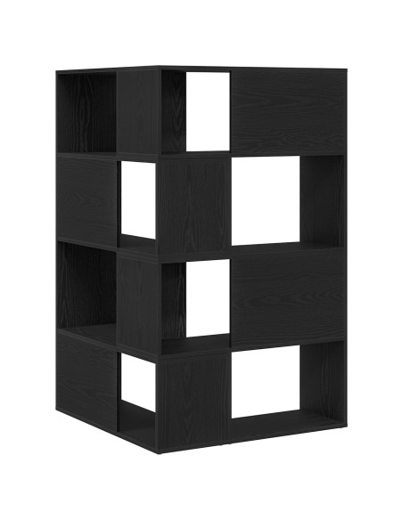 Armadio Angolare  Nero Rovere 140x30x140 cm Legno ingegnerizzato
