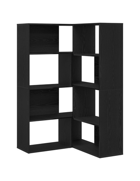 Armadio Angolare  Nero Rovere 140x30x140 cm Legno ingegnerizzato