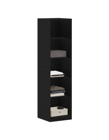 Armadio  Nero Rovere 50x50x200 cm in legno ingegnerizzato
