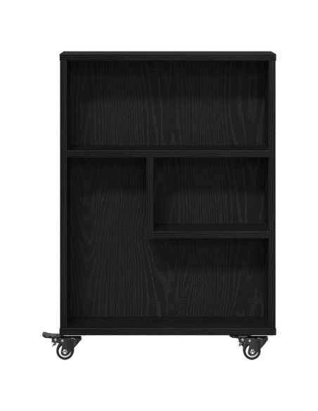 Carrello di Stoccaggio Stretto Quercia Nera 48x13x68 cm Legno Ingegnerizzato