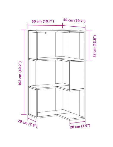 Libreria Rovere Nero 50 x 50 x102 cm