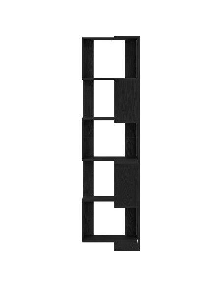 Scaffale angolare  a 5 ripiani in rovere nero 50x50x179 cm in legno ingegnerizzato