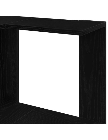 Scaffale angolare  a 5 ripiani in rovere nero 50x50x179 cm in legno ingegnerizzato