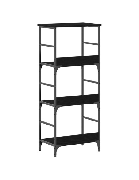 Libreria Nero Rovere 50x33x117,5 cm Legno ingegnerizzato e Acciaio