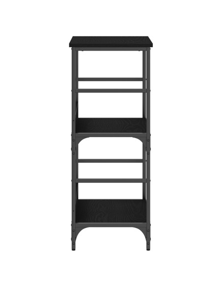 Libreria Nero Rovere 50x33x82 cm Legno ingegnerizzato e Acciaio