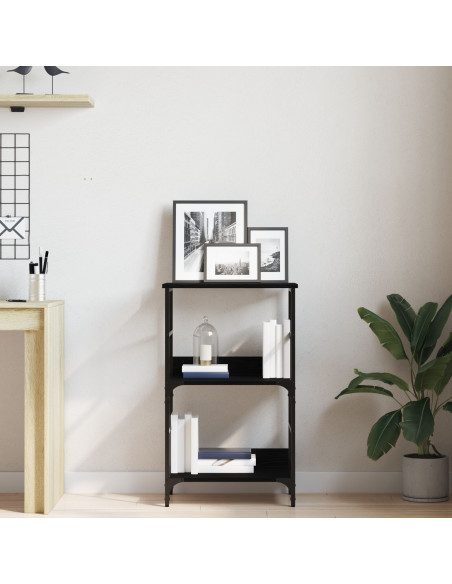 Libreria Nero Rovere 50x33x82 cm Legno ingegnerizzato e Acciaio