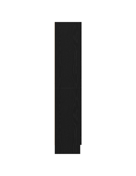 Libreria Nera in Finitura Rovere di  82,5x30,5x150 cm in Legno Ingegnerizzato