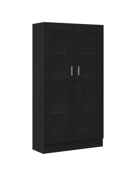 Libreria Nera in Finitura Rovere di  82,5x30,5x150 cm in Legno Ingegnerizzato