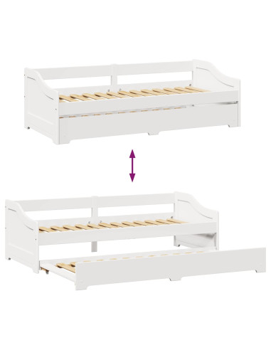 Lettino con Rotelle senza Materasso IRUN Bianco 90x200 cm