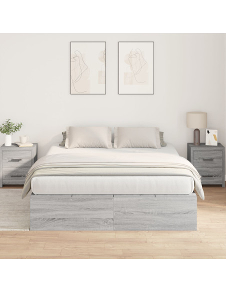 Struttura Letto con Contenitore  Grigio Sonoma 140x190 cm