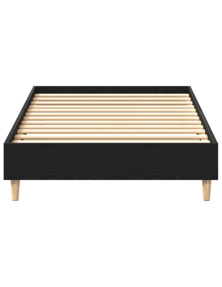 Letto con Rete 90x190 cm in Legno Ingenerizzato Rovere Nero